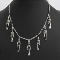 Gothic Skull Skeleton Pendant Necklace - 7 Pieces