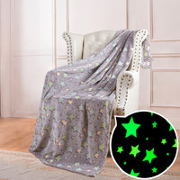 Reversible Glow-in-the-Dark Fleece Blanket for Kids