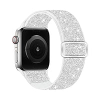 Glitter Nylon Watchband with Stretch Adjustable Buckle