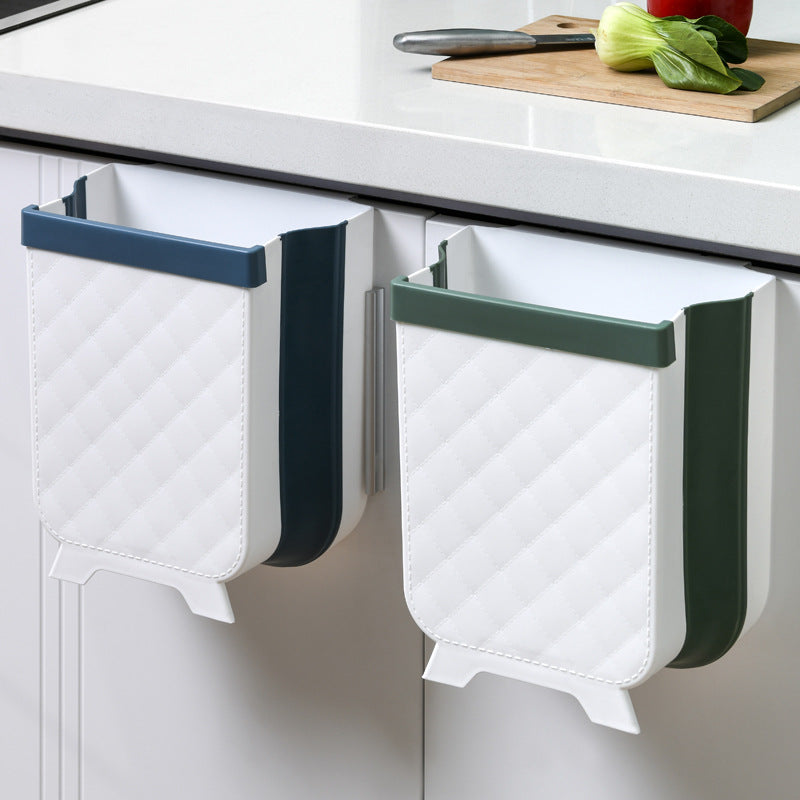 Foldable Wall-Mounted Kitchen Trash Bin for Home Use