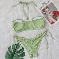 2022 New Sexy Bikini with Metal Accessories and Cutouts