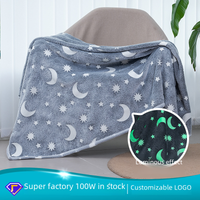 Reversible Glow-in-the-Dark Fleece Blanket for Kids