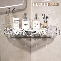 Glacier Pattern Triangular Bathroom Wall Shelf Organizer