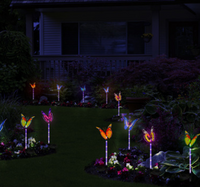 7-Color LED Fiber Optic Butterfly Solar Garden Light
