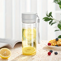 Portable Transparent Sports Water Bottle with Tea Compartment
