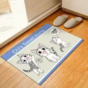Cartoon Style Non-Slip Crystal Velvet Floor Mat 60x90cm