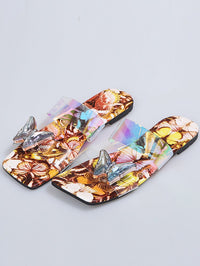 New Women's Flat Bottom Serpentine Flower Sandals