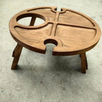 Portable Wooden Snack Table for Outdoor Use