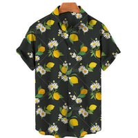 Men's Casual 3D Digital Print Short Sleeve Shirt