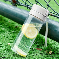 Portable Transparent Sports Water Bottle with Tea Compartment