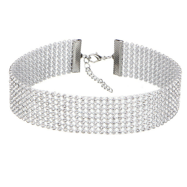 Sparkling Rhinestone Choker Necklace